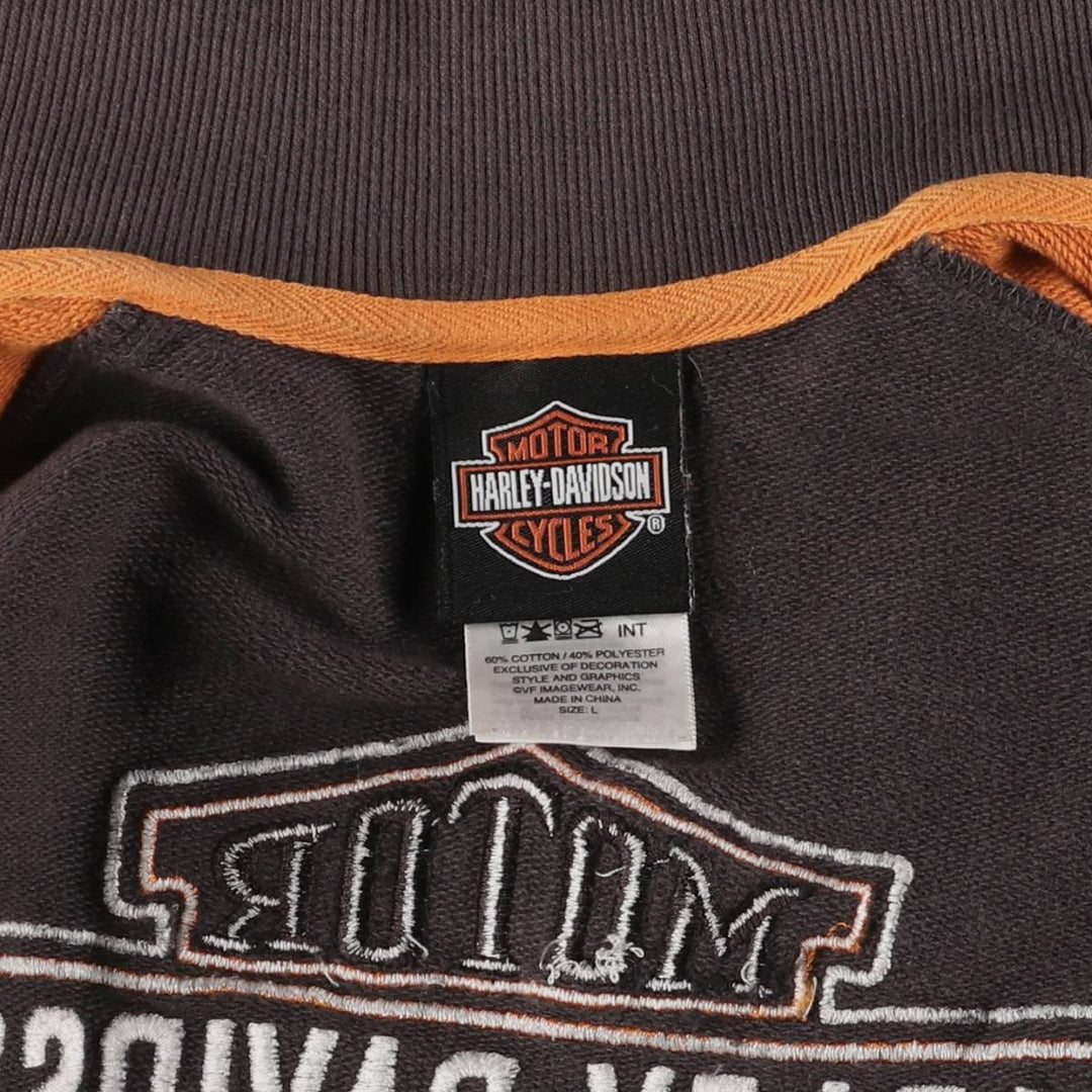 Harley-Davidson Back Logo Jersey Track Jacket Women's Size L cotton gray type Vintage Second Hand
