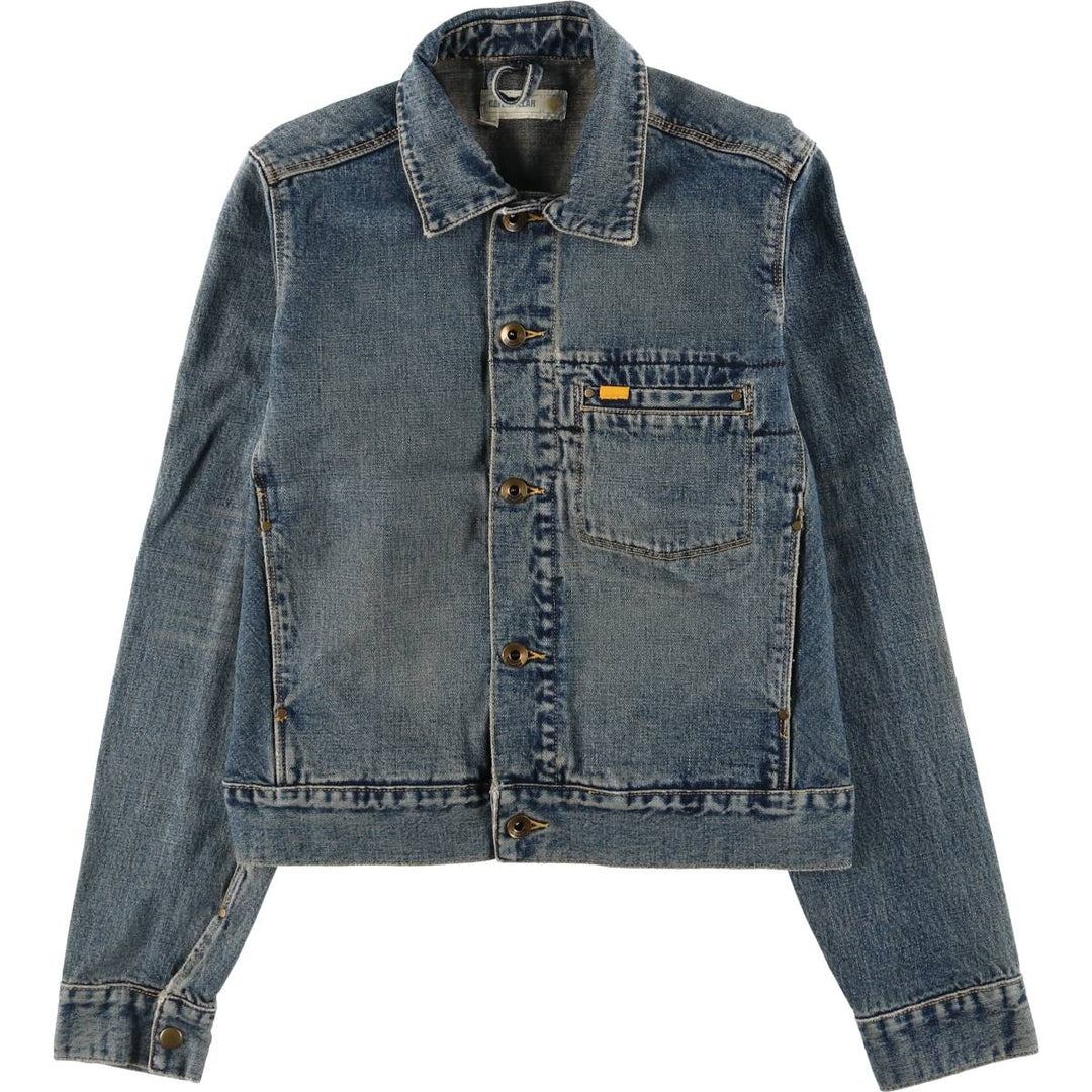 CATERPILLAR denim jacket, denim jacket, women's size M cotton blue type Vintage Second Hand
