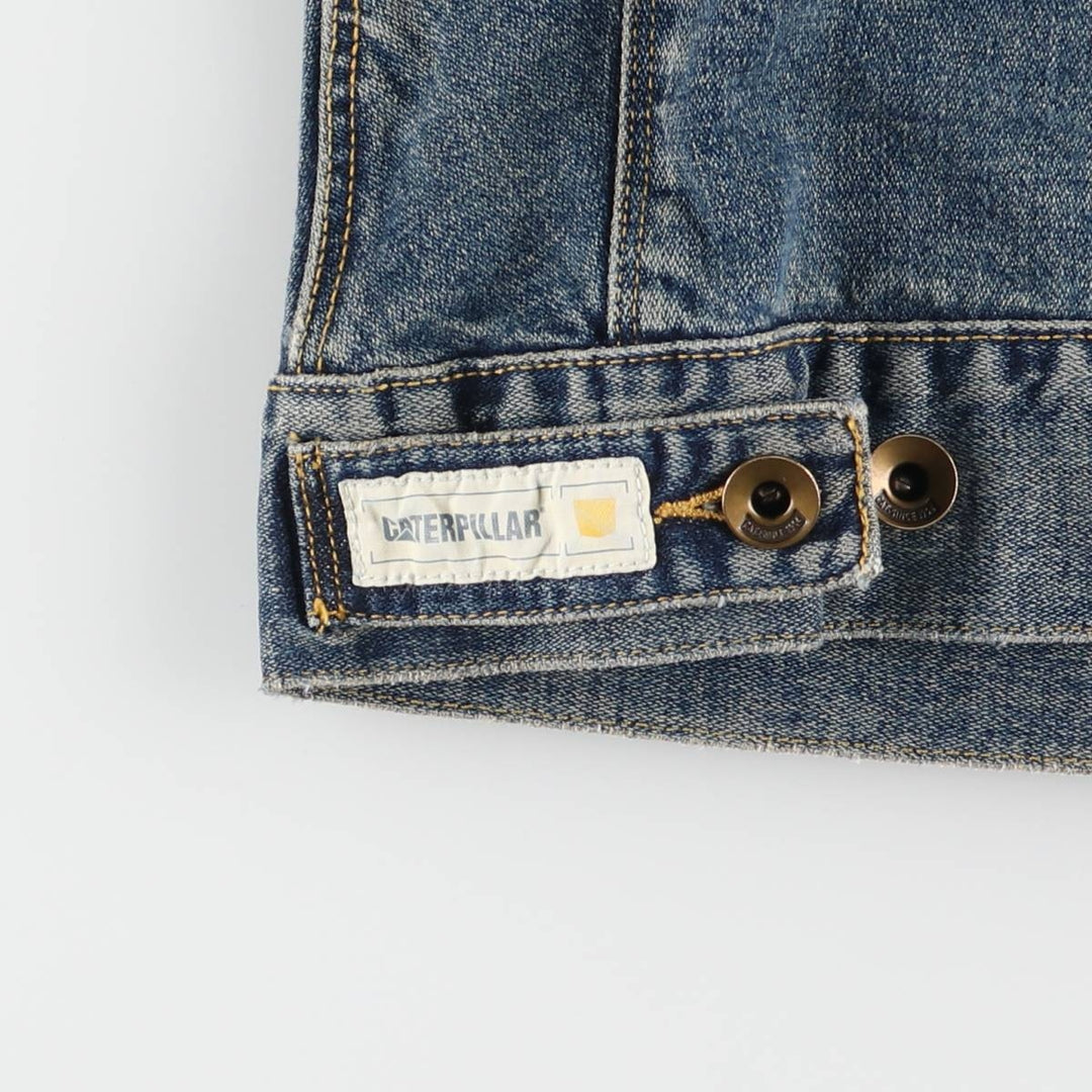 CATERPILLAR denim jacket, denim jacket, women's size M cotton blue type Vintage Second Hand