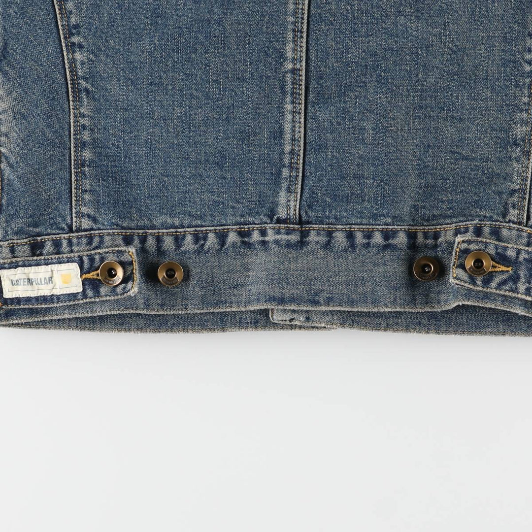 CATERPILLAR denim jacket, denim jacket, women's size M cotton blue type Vintage Second Hand