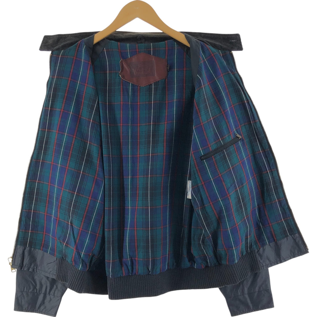 90'S WOOLRICH Harrington jacket type cotton blouson made in USA men's size L vintage cotton navy blue type Vintage Second Hand