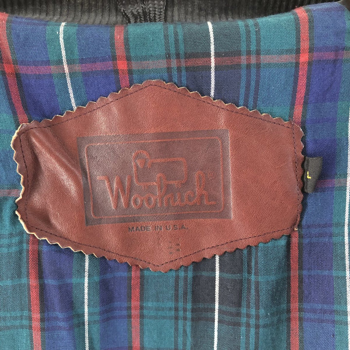 90'S WOOLRICH Harrington jacket type cotton blouson made in USA men's size L vintage cotton navy blue type Vintage Second Hand