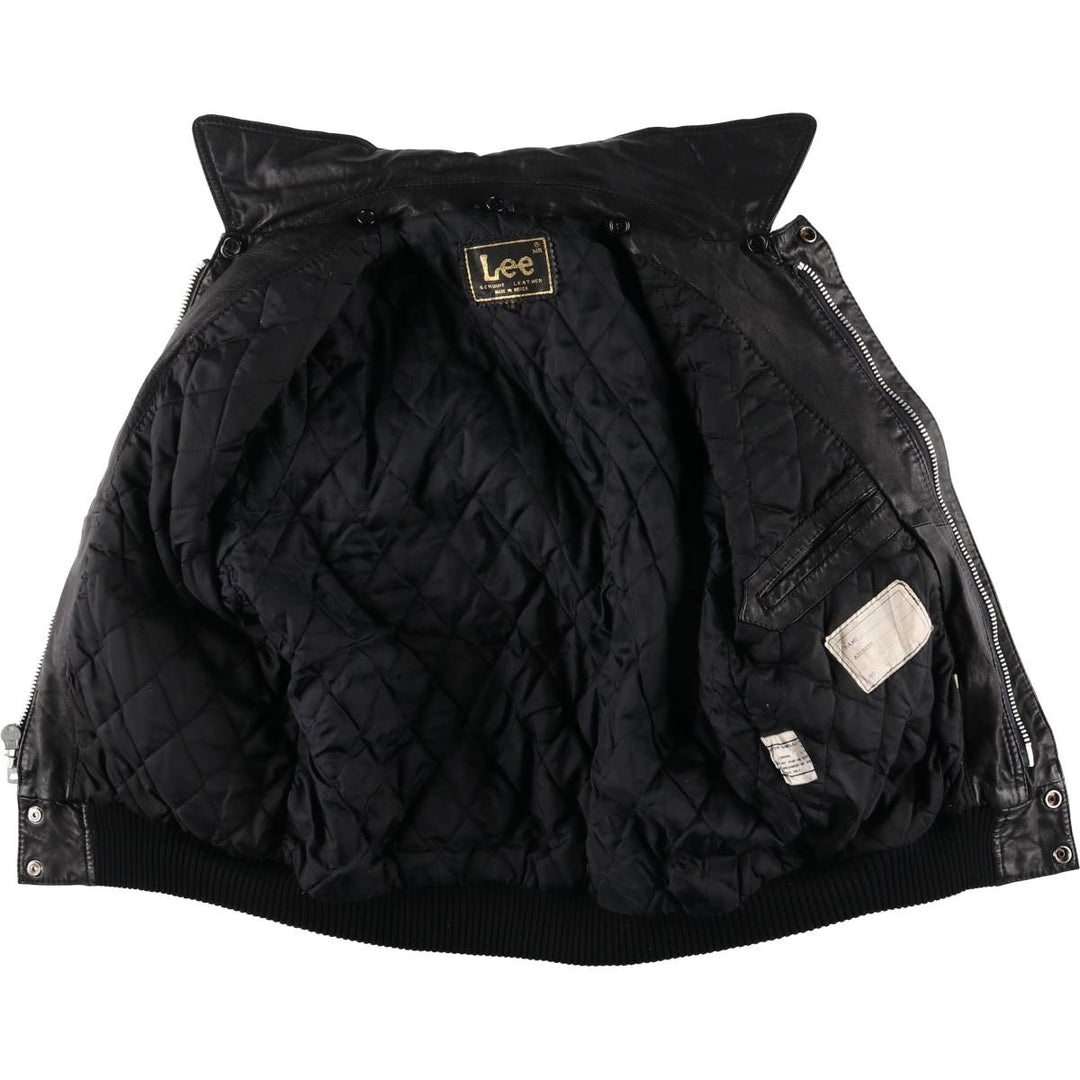 Vintage 80'S Lee A-2 Leather Flight Jacket, Men's M Size genuine leather black type Vintage Second Hand