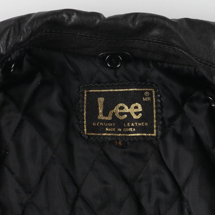 Vintage 80'S Lee A-2 Leather Flight Jacket, Men's M Size genuine leather black type Vintage Second Hand