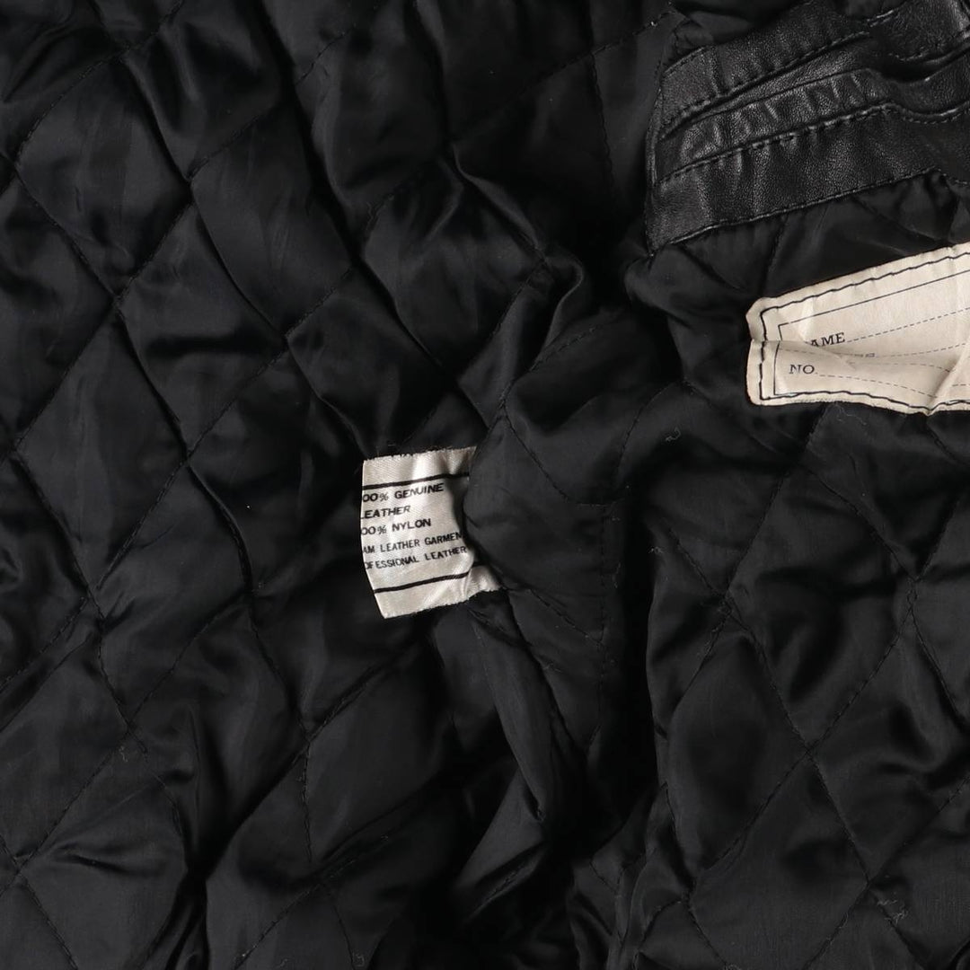 Vintage 80'S Lee A-2 Leather Flight Jacket, Men's M Size genuine leather black type Vintage Second Hand