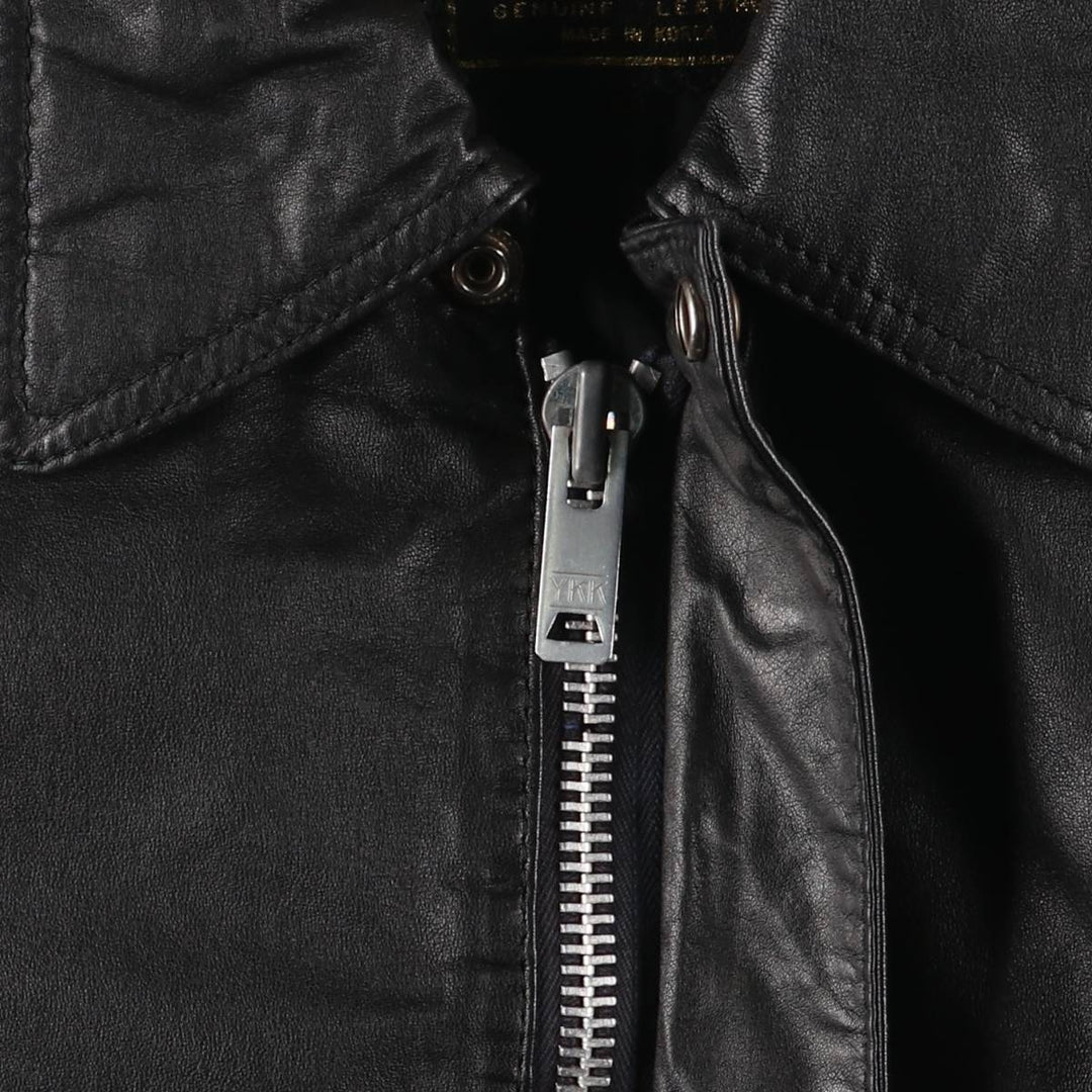 Vintage 80'S Lee A-2 Leather Flight Jacket, Men's M Size genuine leather black type Vintage Second Hand