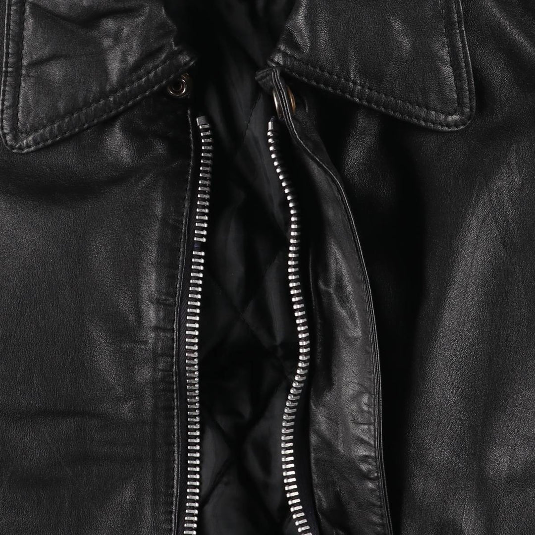 Vintage 80'S Lee A-2 Leather Flight Jacket, Men's M Size genuine leather black type Vintage Second Hand