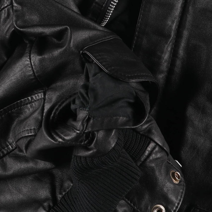 Vintage 80'S Lee A-2 Leather Flight Jacket, Men's M Size genuine leather black type Vintage Second Hand