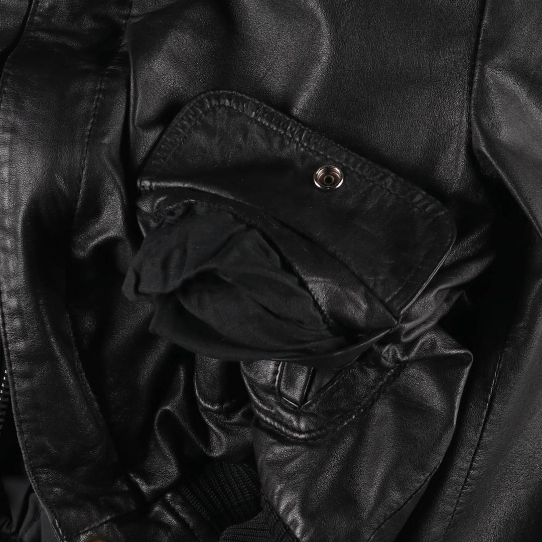 Vintage 80'S Lee A-2 Leather Flight Jacket, Men's M Size genuine leather black type Vintage Second Hand