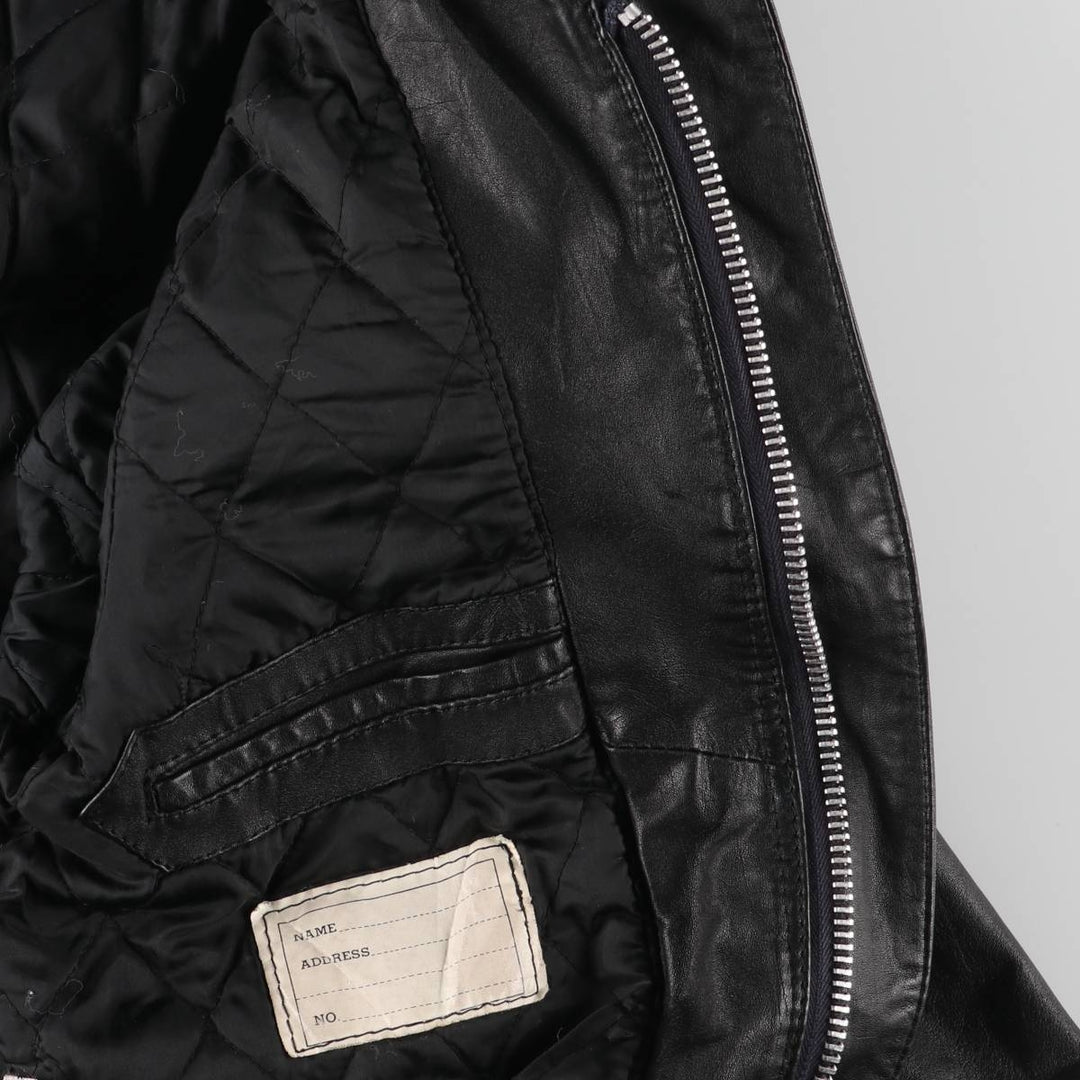 Vintage 80'S Lee A-2 Leather Flight Jacket, Men's M Size genuine leather black type Vintage Second Hand