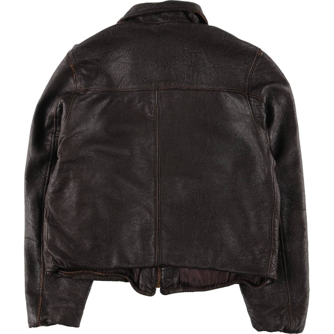 Leather blouson type, men's size M, vintage unclear brown type Vintage Second Hand