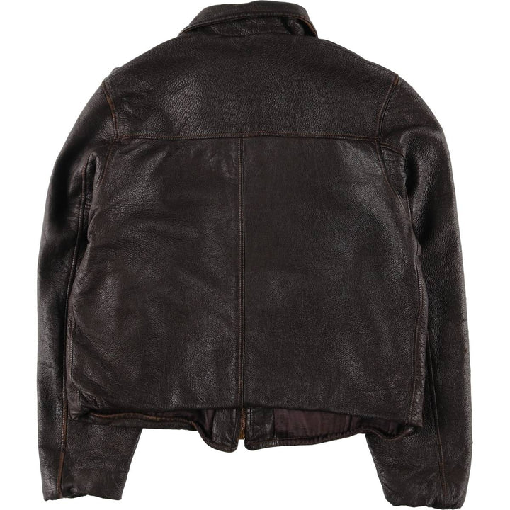 Leather blouson type, men's size M, vintage unclear brown type Vintage Second Hand