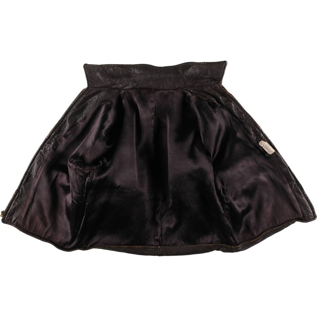 Leather blouson type, men's size M, vintage unclear brown type Vintage Second Hand