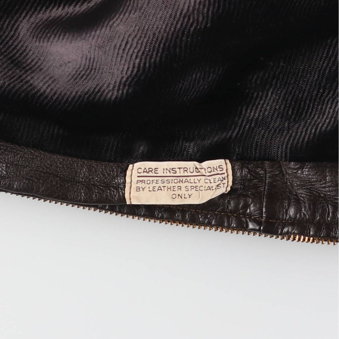 Leather blouson type, men's size M, vintage unclear brown type Vintage Second Hand