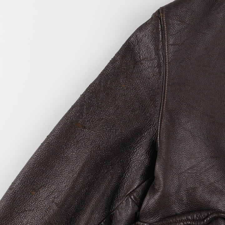 Leather blouson type, men's size M, vintage unclear brown type Vintage Second Hand