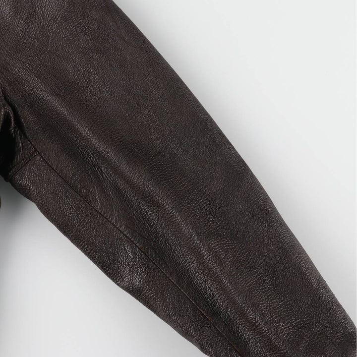 Leather blouson type, men's size M, vintage unclear brown type Vintage Second Hand