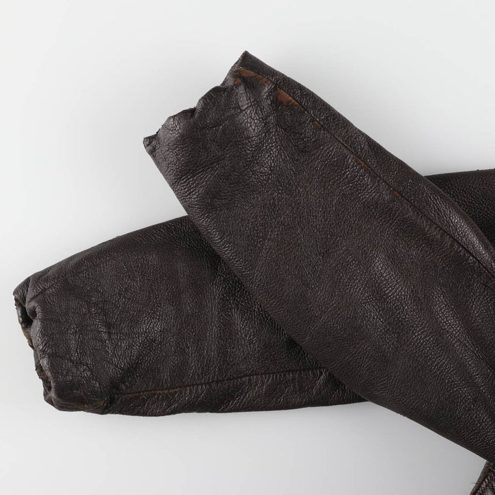 Leather blouson type, men's size M, vintage unclear brown type Vintage Second Hand