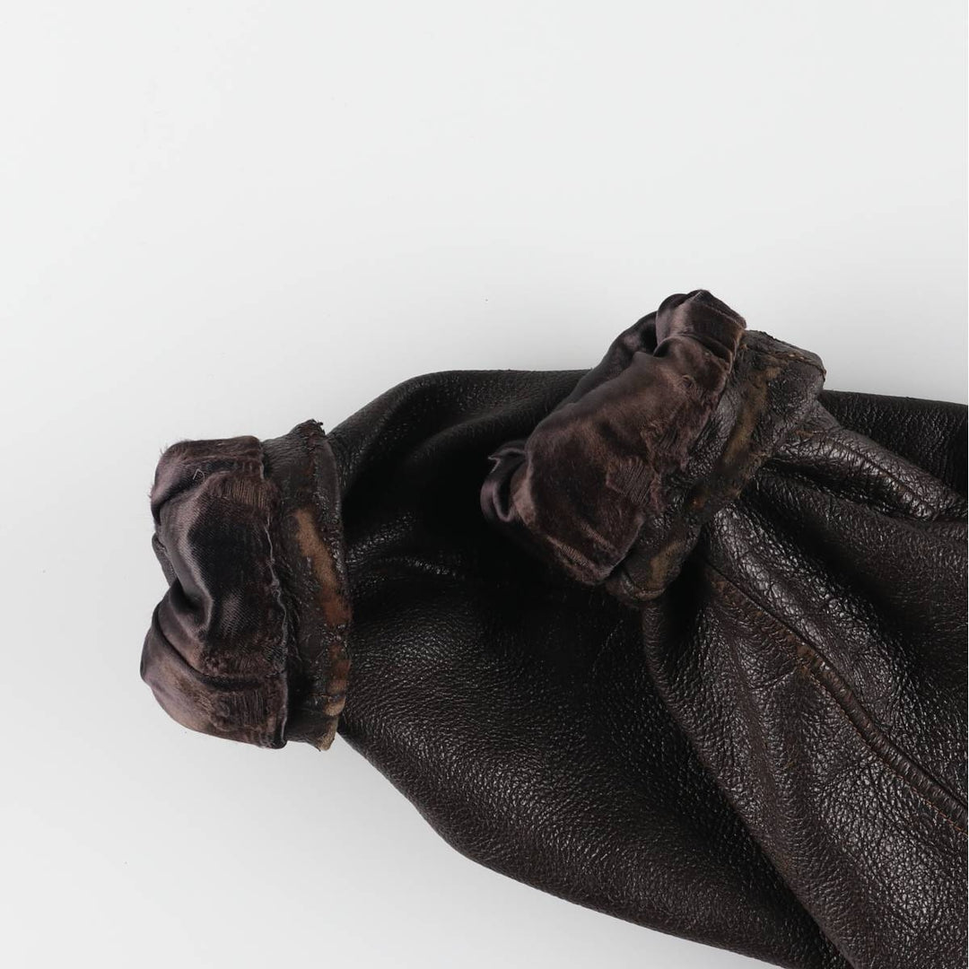 Leather blouson type, men's size M, vintage unclear brown type Vintage Second Hand