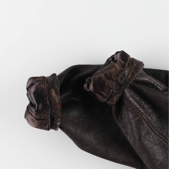 Leather blouson type, men's size M, vintage unclear brown type Vintage Second Hand