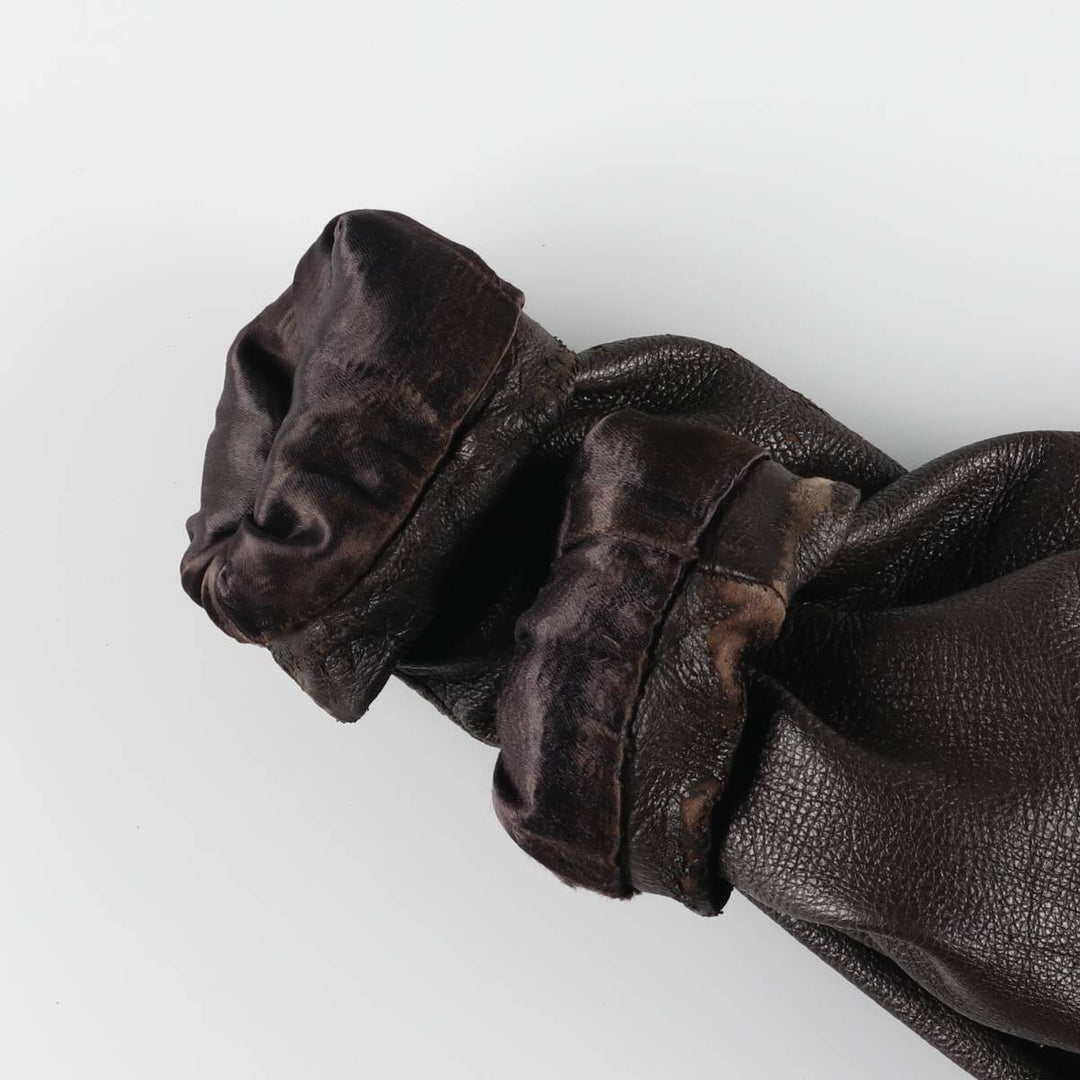 Leather blouson type, men's size M, vintage unclear brown type Vintage Second Hand