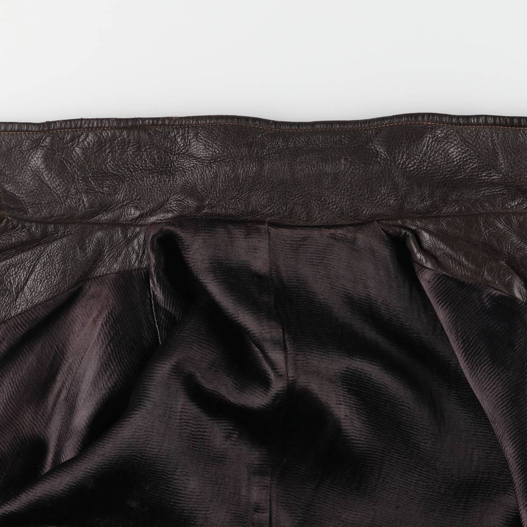 Leather blouson type, men's size M, vintage unclear brown type Vintage Second Hand