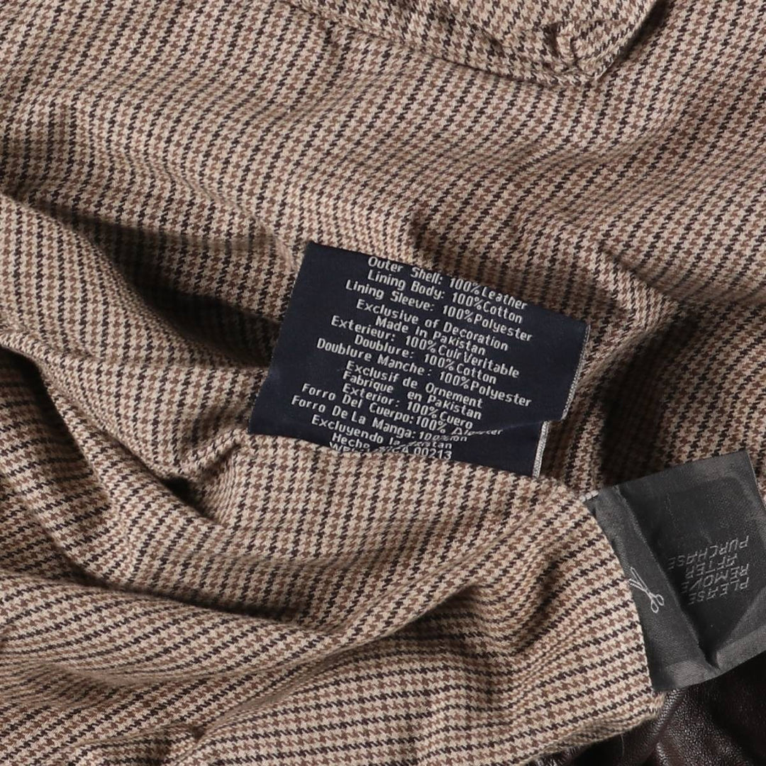 CHAPS Swing Top Type Leather Blouson Men's XL Size genuine leather brown type Vintage Second Hand