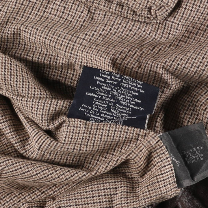 CHAPS Swing Top Type Leather Blouson Men's XL Size genuine leather brown type Vintage Second Hand