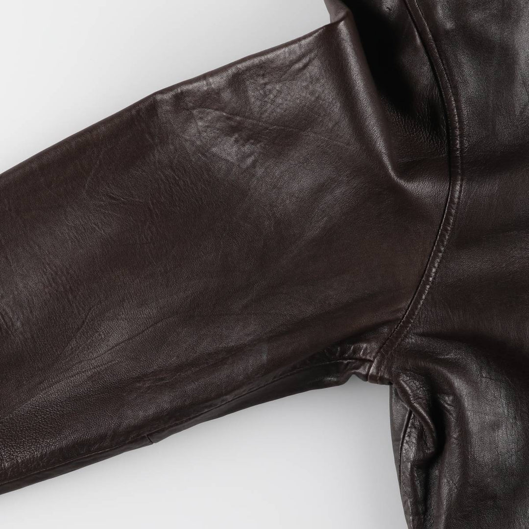 CHAPS Swing Top Type Leather Blouson Men's XL Size genuine leather brown type Vintage Second Hand