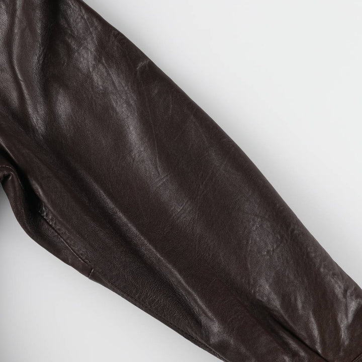 CHAPS Swing Top Type Leather Blouson Men's XL Size genuine leather brown type Vintage Second Hand