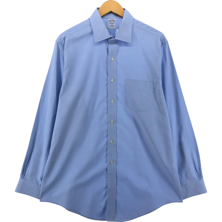 Brooks Brothers Est.1818 SLIM FIT Wide Collar Long Sleeve Cotton Shirt Men's Size L cotton Blue type light blue Vintage Second Hand
