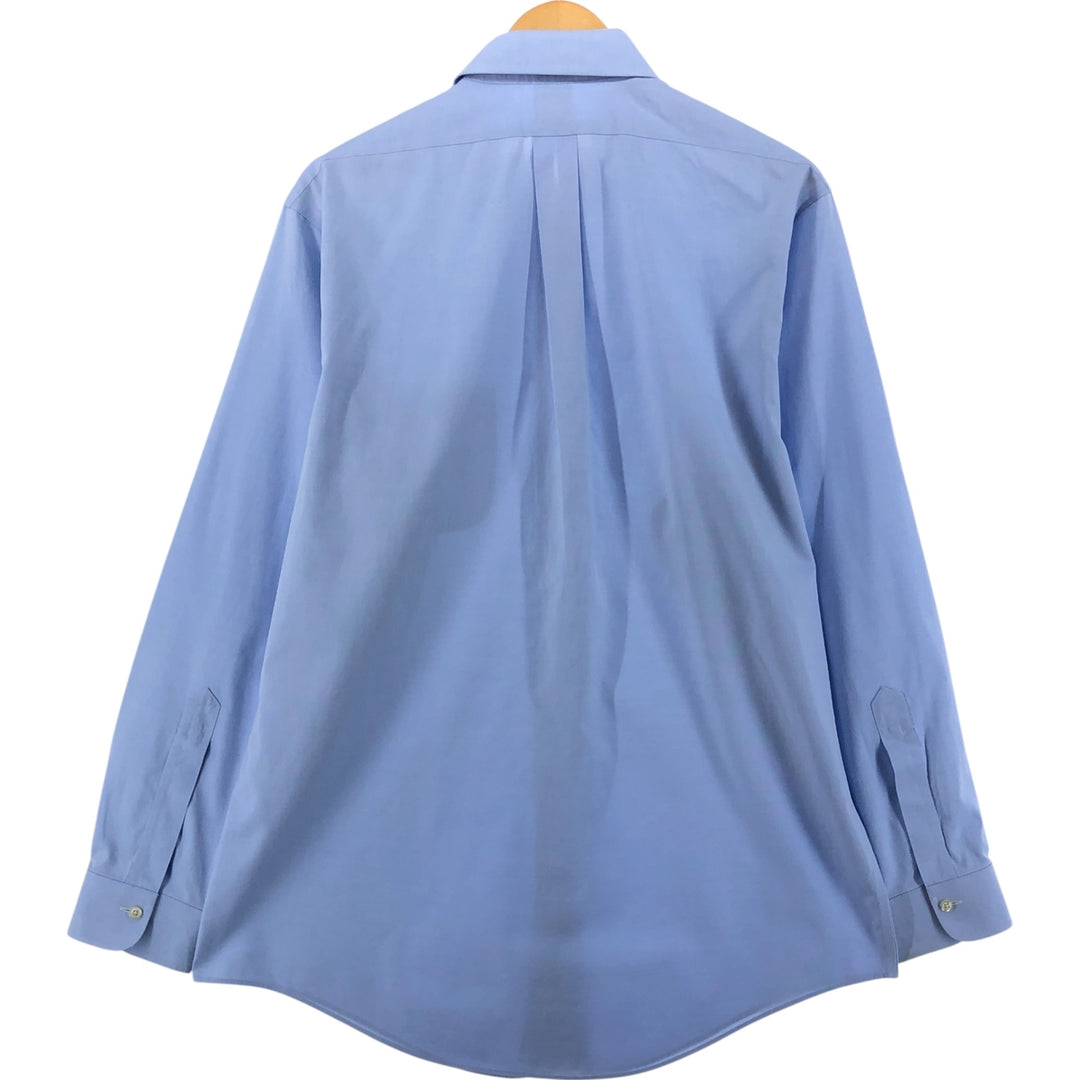 Brooks Brothers Est.1818 SLIM FIT Wide Collar Long Sleeve Cotton Shirt Men's Size L cotton Blue type light blue Vintage Second Hand