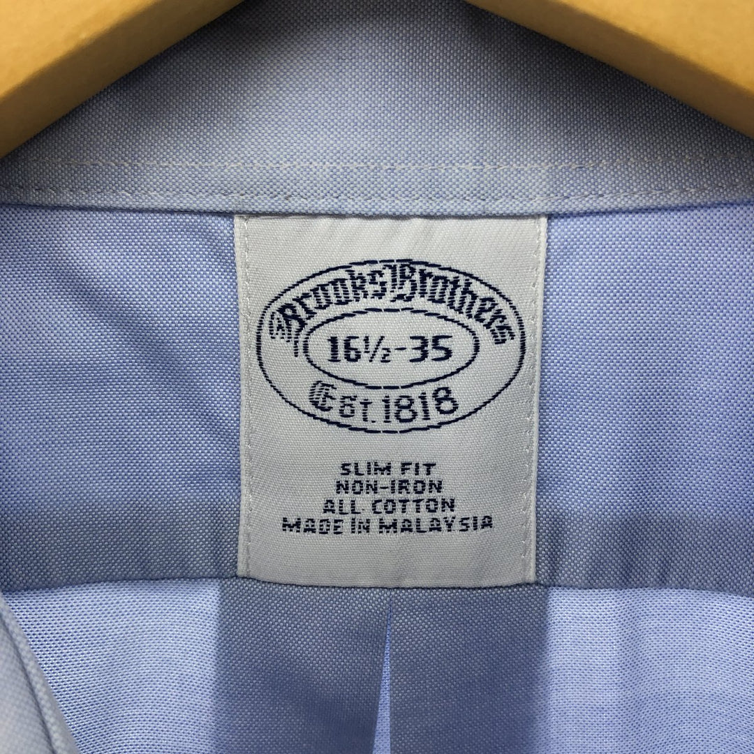 Brooks Brothers Est.1818 SLIM FIT Wide Collar Long Sleeve Cotton Shirt Men's Size L cotton Blue type light blue Vintage Second Hand