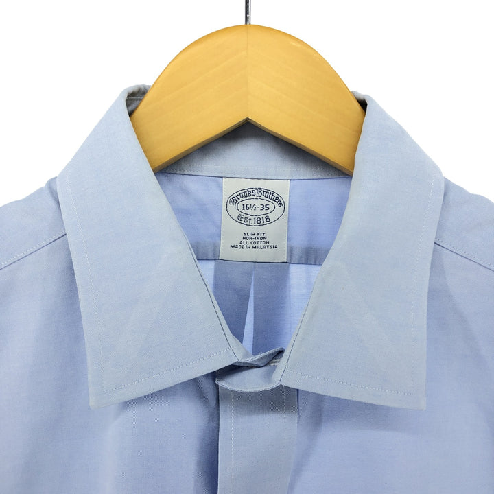 Brooks Brothers Est.1818 SLIM FIT Wide Collar Long Sleeve Cotton Shirt Men's Size L cotton Blue type light blue Vintage Second Hand