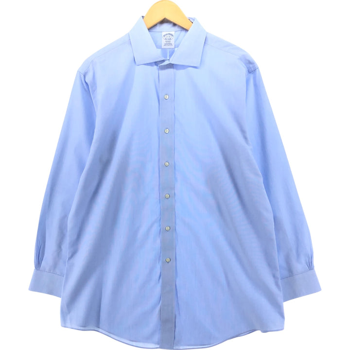 Brooks Brothers Est.1818 REGENT Wide Collar Long Sleeve Cotton Shirt Men's XL Supima Cotton Blue type light blue Vintage Second Hand
