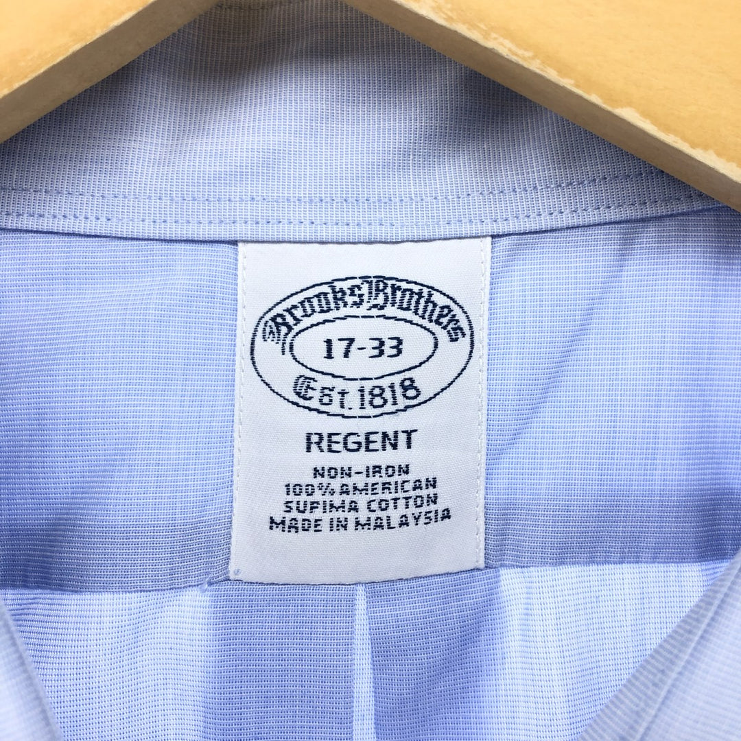 Brooks Brothers Est.1818 REGENT Wide Collar Long Sleeve Cotton Shirt Men's XL Supima Cotton Blue type light blue Vintage Second Hand