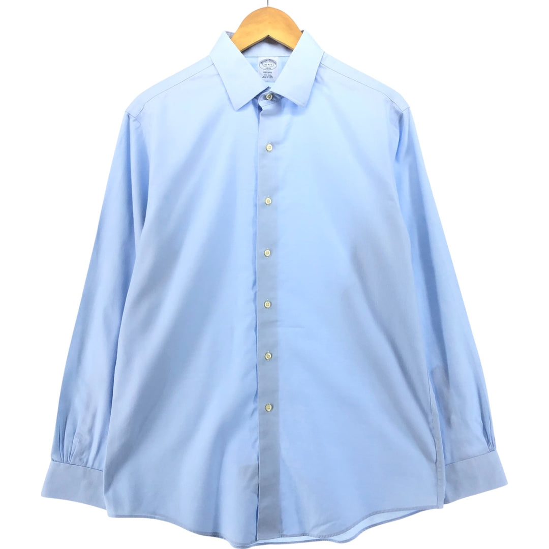 Brooks Brothers 1818 REGENT Wide Collar Long Sleeve Cotton Shirt Men's Size L cotton Blue type light blue Vintage Second Hand