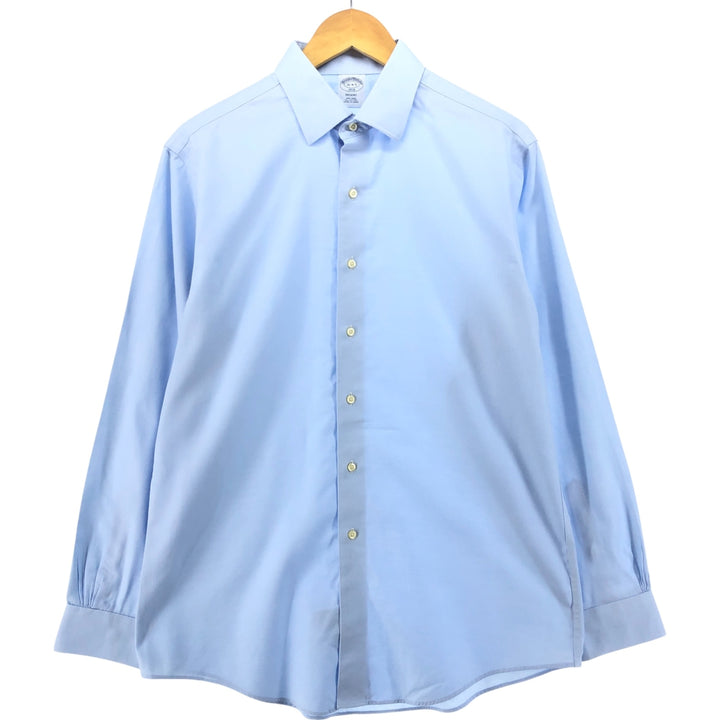 Brooks Brothers 1818 REGENT Wide Collar Long Sleeve Cotton Shirt Men's Size L cotton Blue type light blue Vintage Second Hand