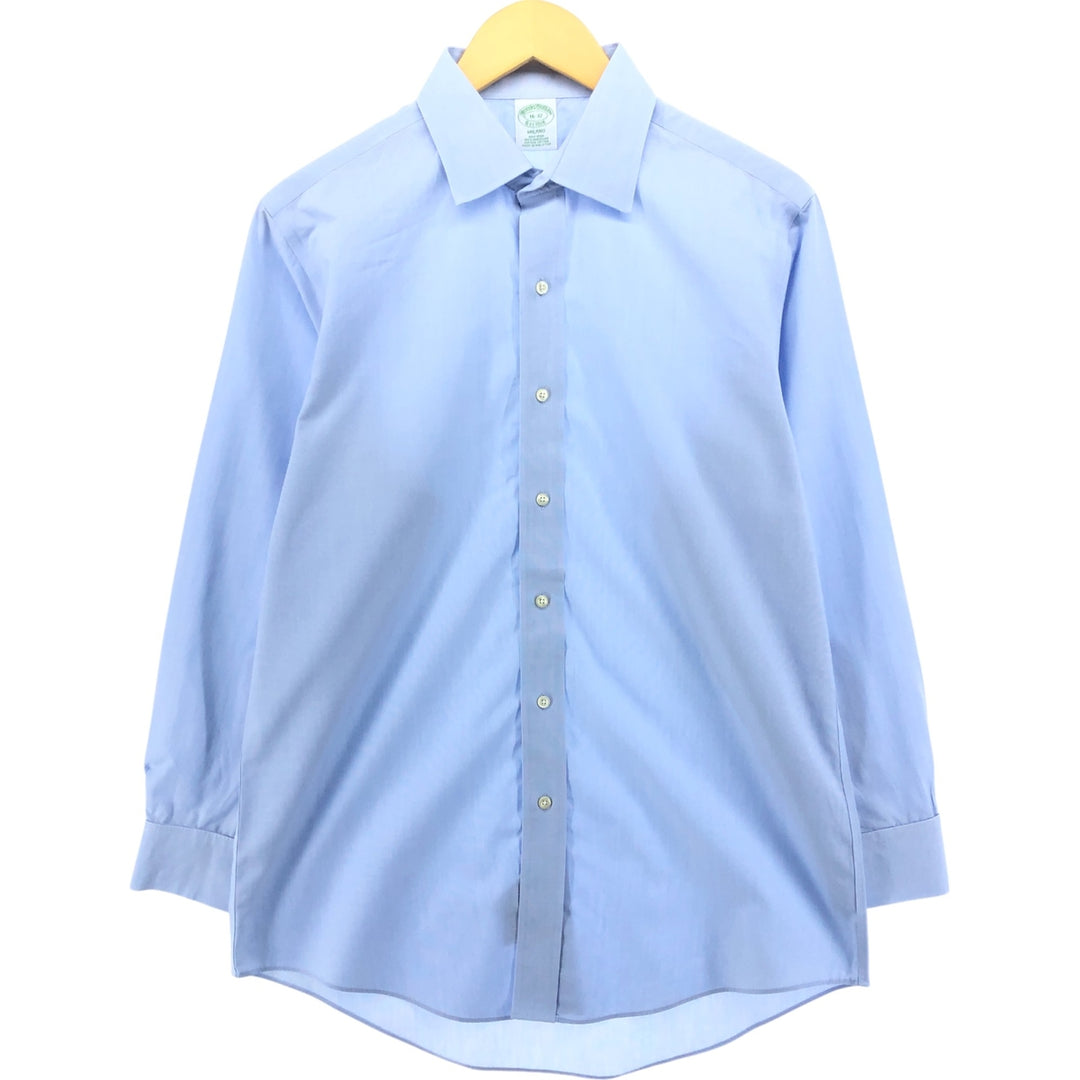 Brooks Brothers Milano Wide Collar Long Sleeve Cotton Shirt, Men's Size L Supima Cotton blue type Vintage Second Hand