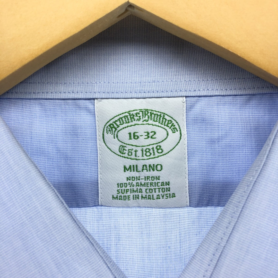 Brooks Brothers Milano Wide Collar Long Sleeve Cotton Shirt, Men's Size L Supima Cotton blue type Vintage Second Hand