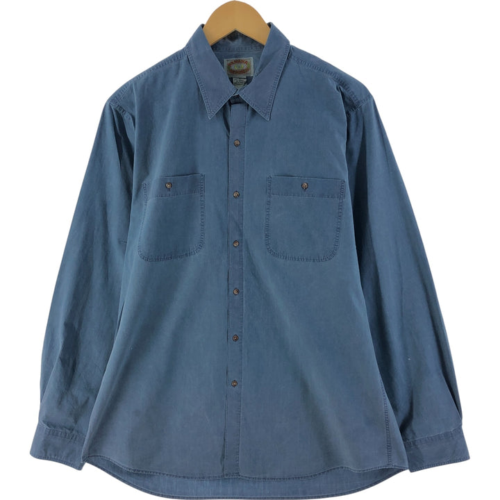 80'S Banana Republic Vintage Long Sleeve Cotton Shirt, Men's Size L cotton Blue type light blue Vintage Second Hand