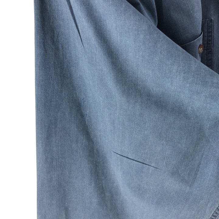 80'S Banana Republic Vintage Long Sleeve Cotton Shirt, Men's Size L cotton Blue type light blue Vintage Second Hand