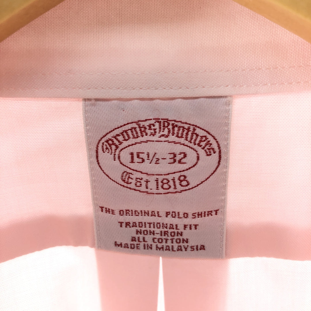 Brooks Brothers Est.1818 Long Sleeve Button Down Shirt, Men's M Size cotton pink type Vintage Second Hand