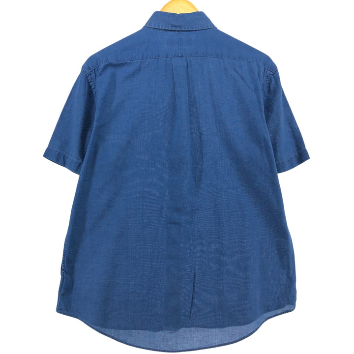Ralph Lauren INDIGO OXFORD short sleeve button down shirt, men's size M cotton blue type Vintage Second Hand