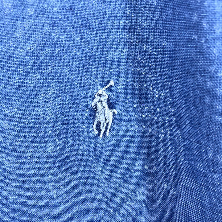 Ralph Lauren INDIGO OXFORD short sleeve button down shirt, men's size M cotton blue type Vintage Second Hand
