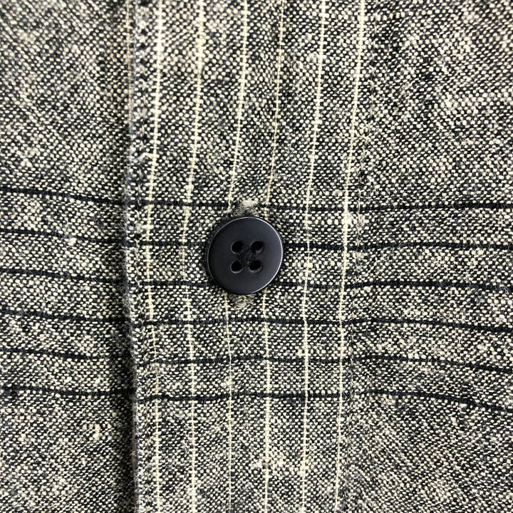 MARC EDWARDS WASHABLE LINEN Check Pattern Short Sleeve Rayon x Linen Shirt Box Shirt Men's M Size linen Khaki type Vintage Second Hand