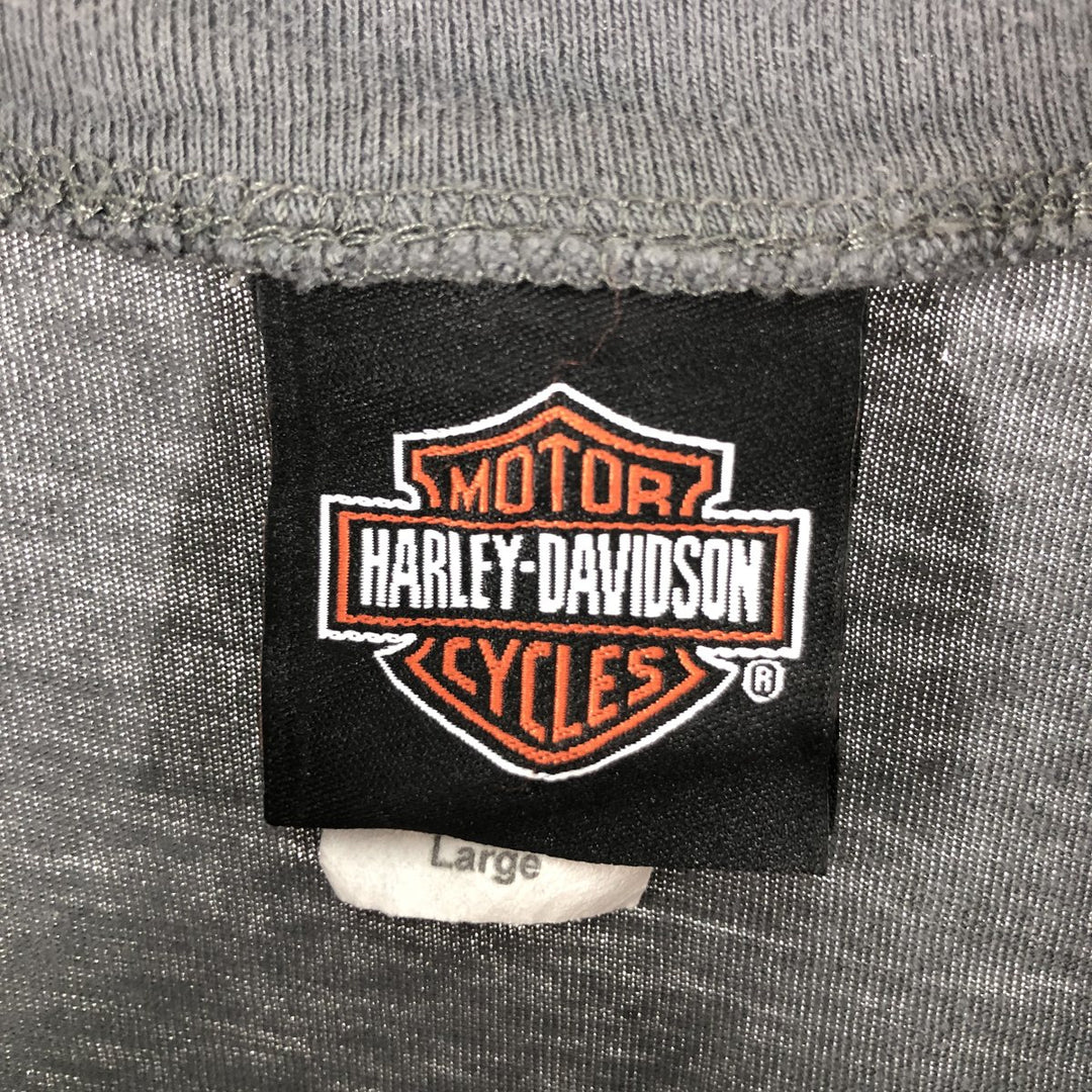 00'S Harley-Davidson Long Sleeve T-Shirt Made in USA Men's Size L cotton gray type Vintage Second Hand