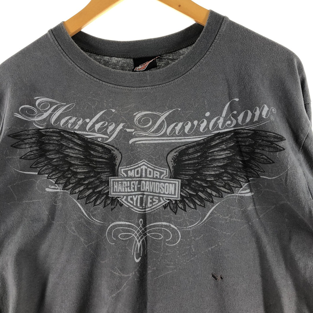 00'S Harley-Davidson Long Sleeve T-Shirt Made in USA Men's Size L cotton gray type Vintage Second Hand