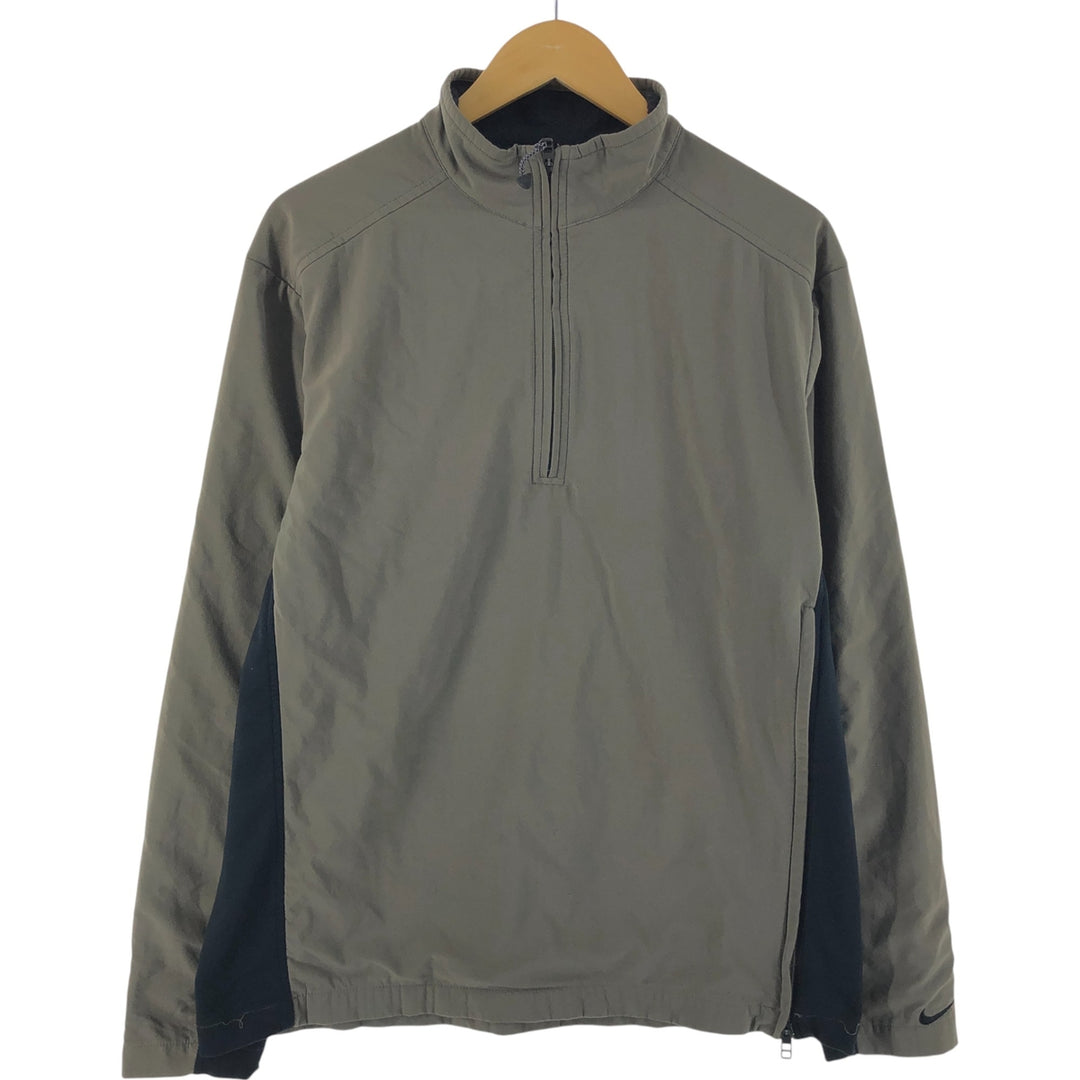 Nike Golf Half Zip Warm-up Pullover, Men's Size L polyester Khaki type Vintage Second Hand