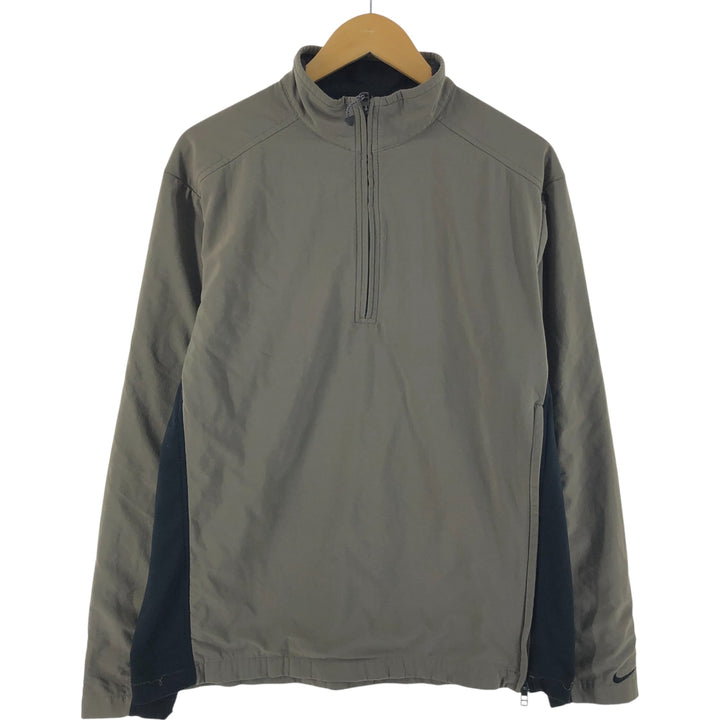 Nike Golf Half Zip Warm-up Pullover, Men's Size L polyester Khaki type Vintage Second Hand