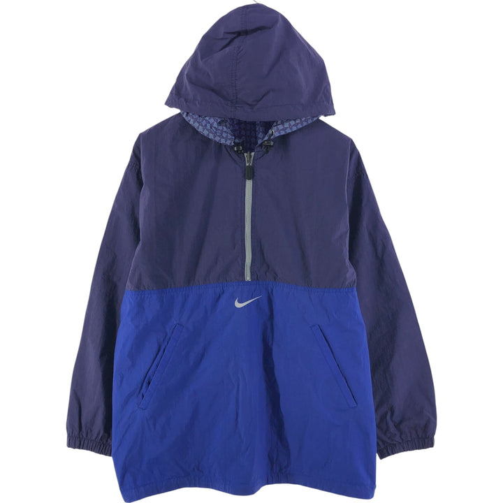 90'S Nike all-over print reversible half-zip nylon pullover hoodie, men's size L, vintage Nylon purple type Vintage Second Hand
